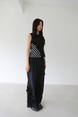 NYLON RUFFLE PANTS (BLACK)