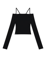 [MADE] ジュエリーオープンショルダー (BLACK)