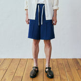 front seam fatigue short pants navy