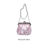 Medium muted pink leopard frame bag (handmade bag)