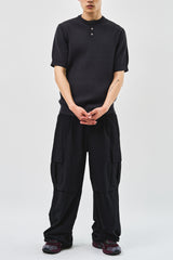 Raw Button Henleyneck Knit (5color)