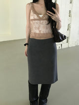 Flower See-Through Lace Sleeveless Top (2 colors)