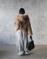 Like Hood Zip-Up Fur Jacket