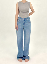  2ND REORDER BUKAY EMBROIDERY SLIM WIDE DENIM PANTS code 25102