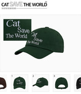 Cat Save The World ボールキャップ (Green)