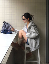[BELLIDE MADE] Noah, loose fit two-way zip-up hoodie