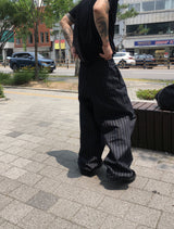 No.1300 N stripe denim wide PT