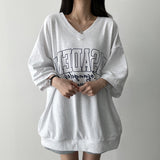 ダスボクシーフィットVネックスウェットショートスリーブTシャツ