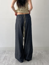 About Banding Wide Denim Pants