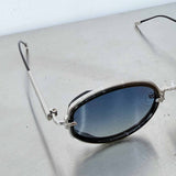 Blue Tint Oval Sunglasses