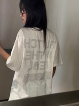 Back Piece Hotfix Stud Vivid Oversized T-Shirt 3color