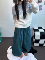 コーデュロイオールバンディングバルーンパンツ ❤🩶💚3COLOR