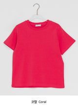 チビ カラー ベーシック セミクロップ 半袖Tシャツ