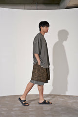 VINTAGE P. DYEING CUT-OUT 1/2 BOX TEE (Khaki)