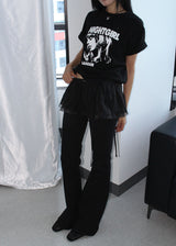 HIP SHIRRING BOOTS CUT PANTS