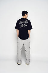 25SS アウトラインスクリプトロゴショートスリーブTシャツ ブラック