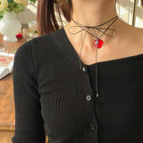 cherry jam heart necklace