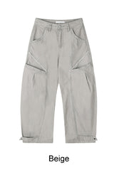 Arc line curved cotton pants