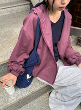 Quanta Check Loose-Fit Semi Crop Wind Jacket