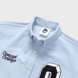 Navy C Patch Light Blue Denim short-sleeved Shirt [Unisex]