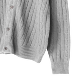 ヘルメスリーVネックケーブルニット UNISEX (4Color)