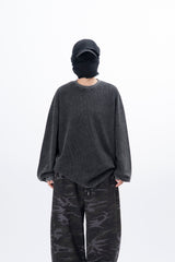 セルストーンウォッシュドワッフル長袖Tシャツ
