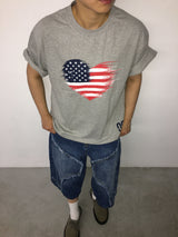 09 Flag Semi-Cropped Short Sleeve T-Shirt (4c)