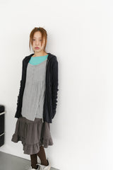 cable knitting hood zip-up(3colors)