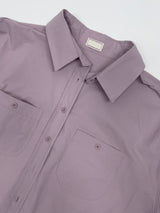 Creme Two-Pocket Cotton Over Fit Shirt