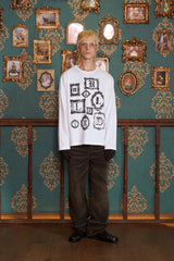 フレームロゴロングスリーブTシャツ / ホワイト