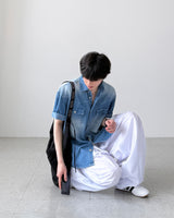 ポディアデニムハーフシャツ