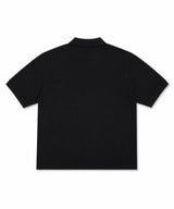ホースエンブレム刺繍カラーTシャツ - ブラック
