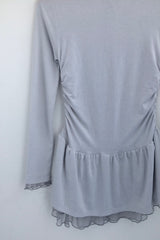 chiffon ruffle line dress