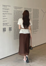 Corinne Layered Chiffon Slit Maxi Long Skirt