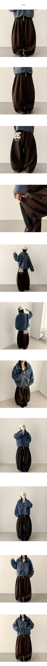 Kello 35 patch embroidered pin tuck wide pants
