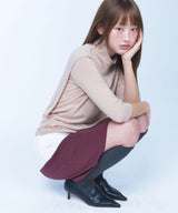 Layered vest half sleeve tee - BEIGE