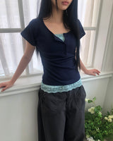 ムロ ボタン ショートスリーブ Tシャツ