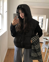 Miley String Hooded Vest Padded