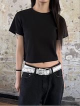 [BASIC ITEM] Basic semi crop t-shirts(4color)