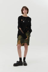 PICK WAPPEN DAMAGE SUMMER KNIT - BLACK