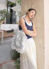 [jiwonywony x voor] Frill Blossom Shoulder Bag_White