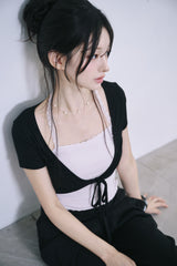[MADE] Roselle Lace Halter Top & Bolero Cardigan Set