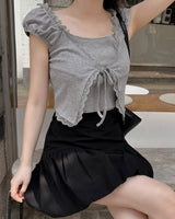 Kiri レース半袖Tシャツ