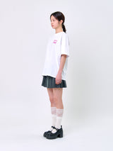 ラビットTシャツ_ホワイト/ピンク