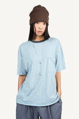 Slub rib layered T-shirt