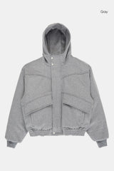 Cloud flap wool hooded jumper