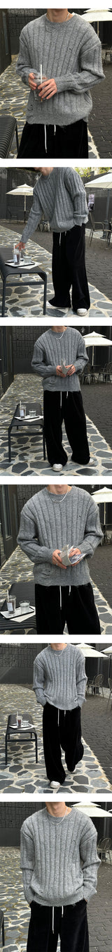 [F/W] Wool blend damage knit(4color)