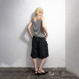 GLITTER COWL NECK CAMISOLE: GREY