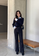 Corgette Brushed Span Bootcut Denim Pants
