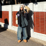 Oversized Fleece-Lined Check Shirt Jacket